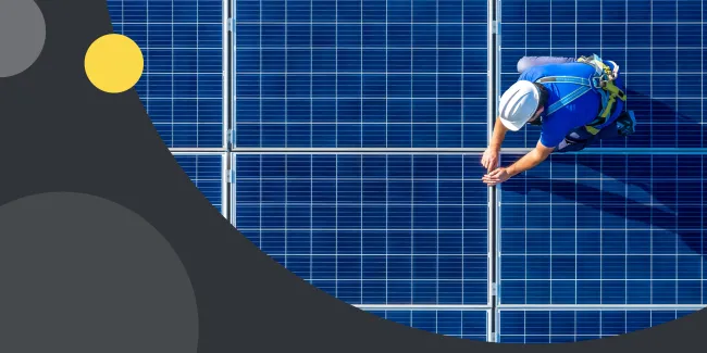 Installateur auf Solardach