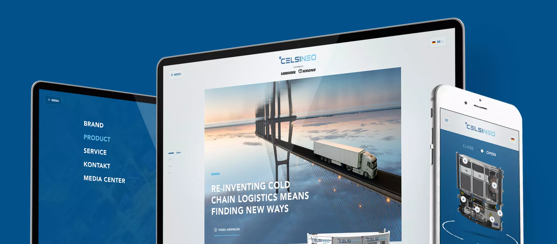 Celsineo Microsite auf Desktop, Tablet und Smartphone