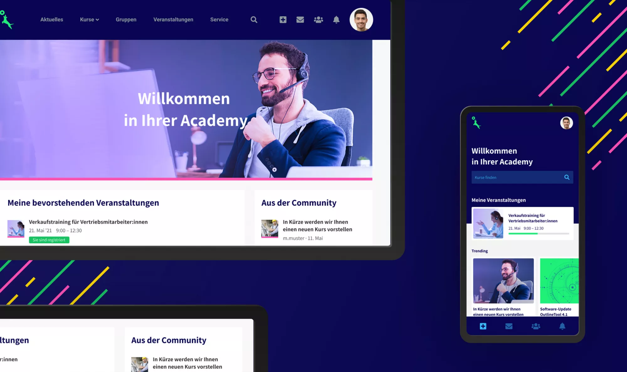 Online Academy Mockup - Dashboard