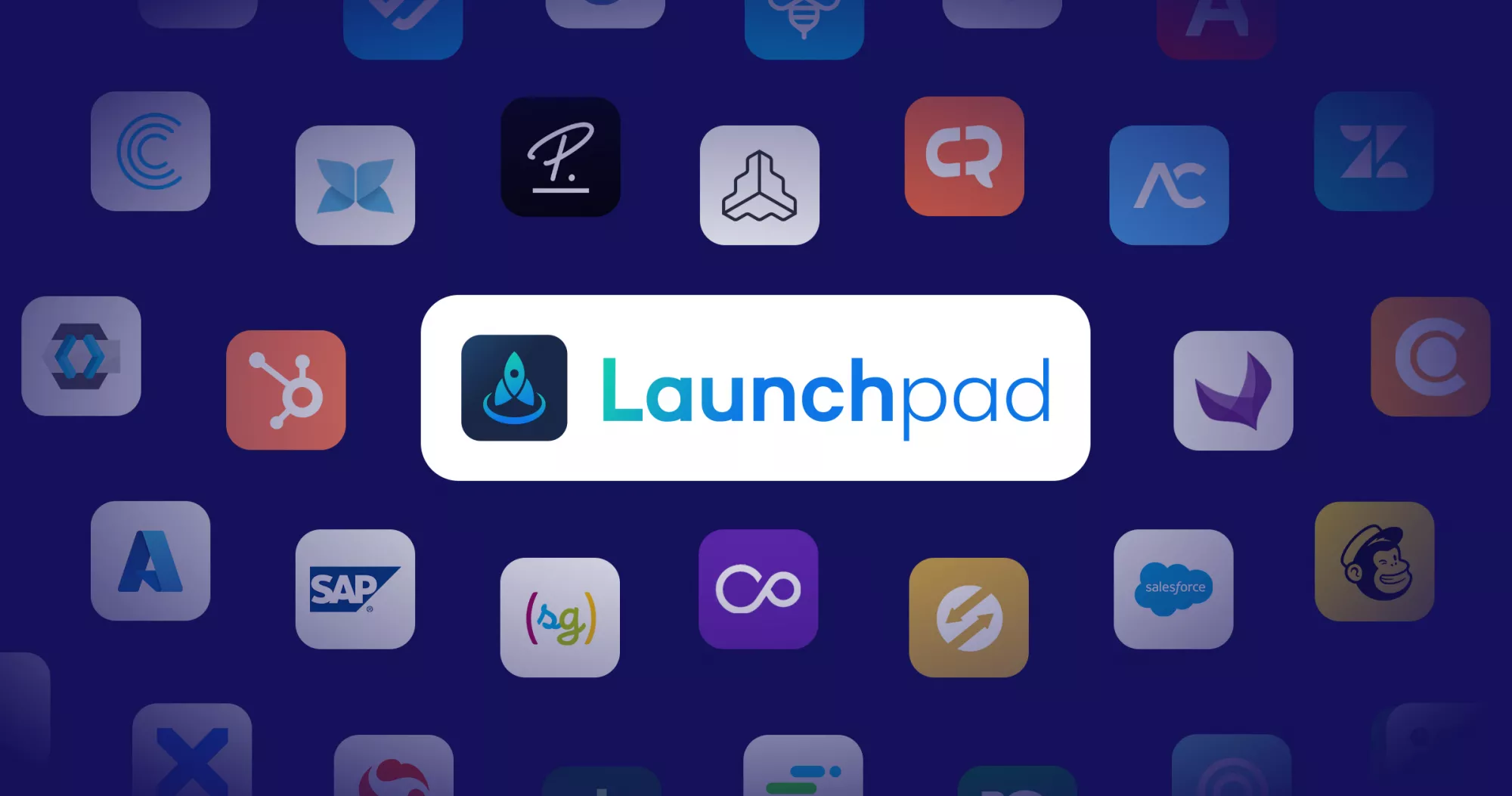 Launchpad Logo umgeben von Programmicons