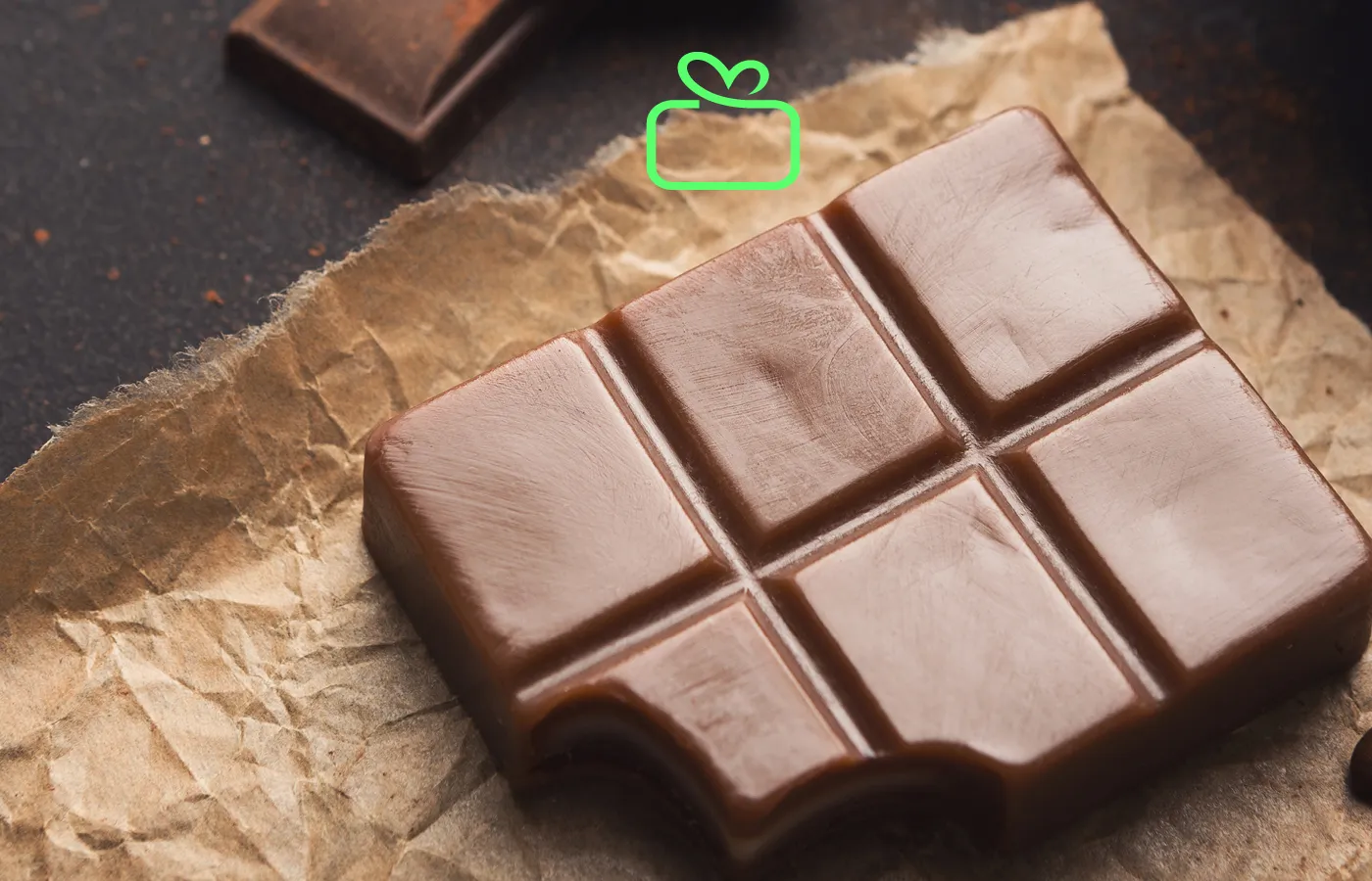 Eine angebissene Tafel Schokolade