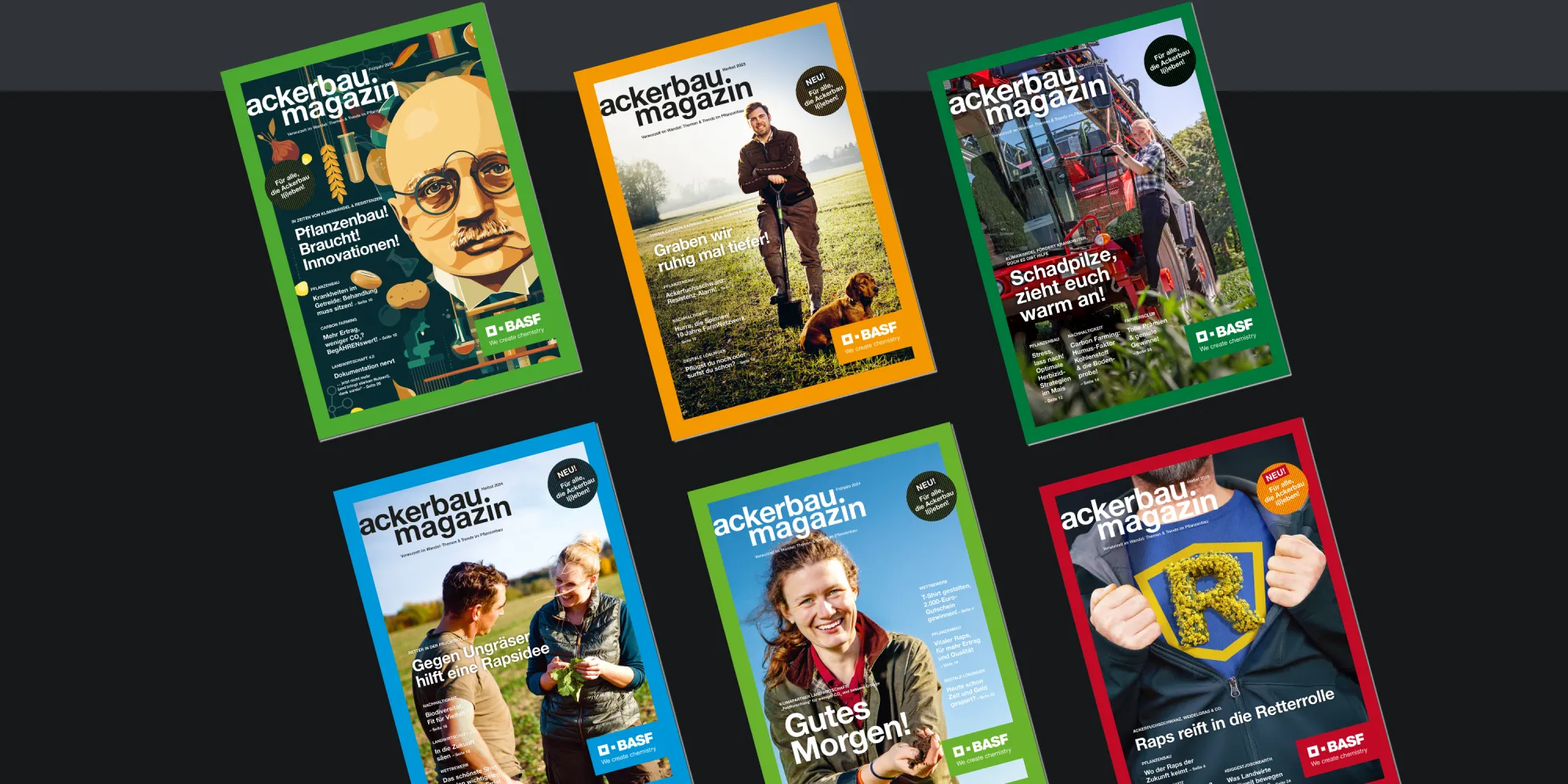 Beispiele der Titelseite mehrerer Ausgaben