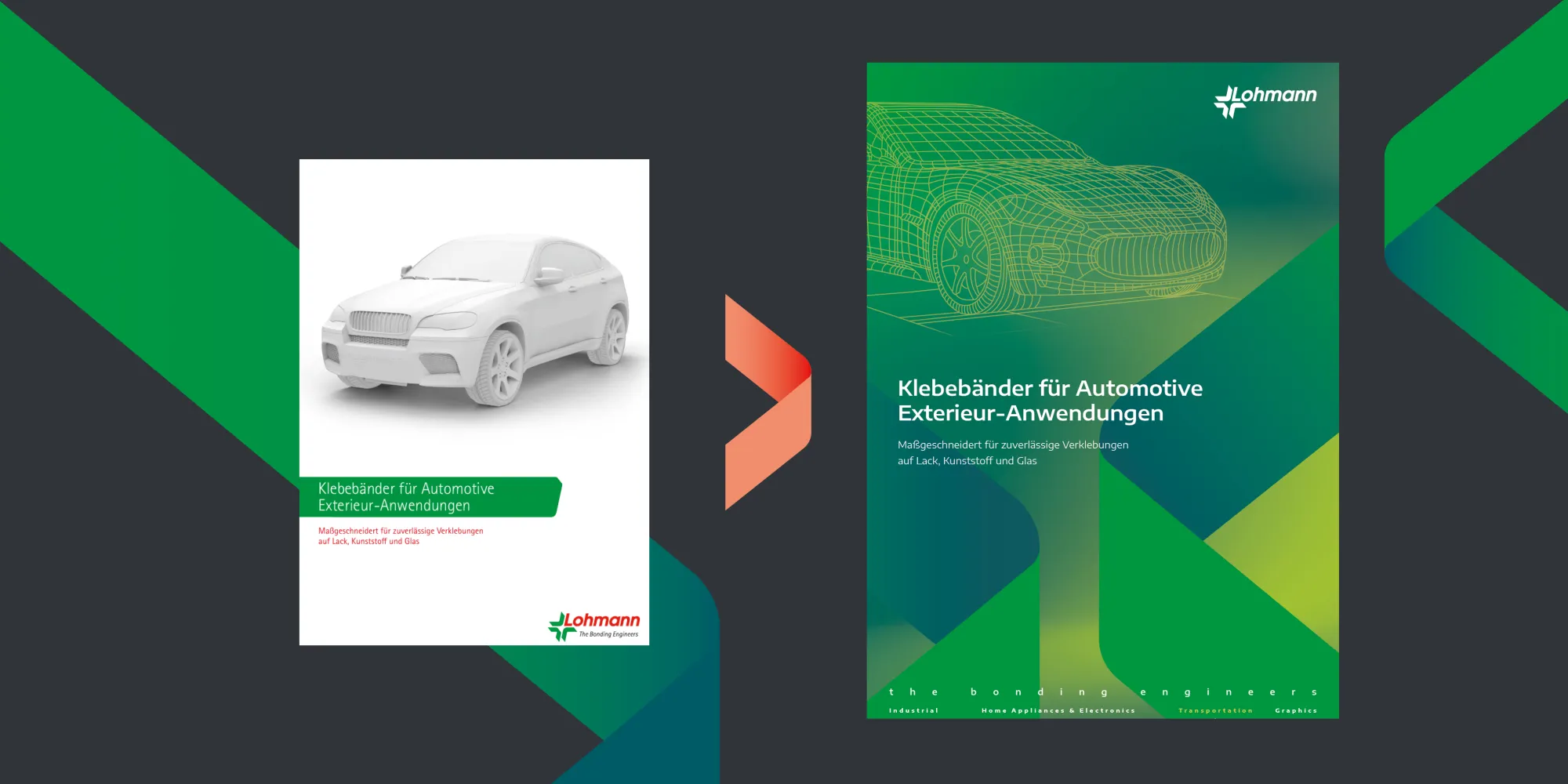 Ein Vorher-Nacher Vergleich einer Lohmann Broschüre.