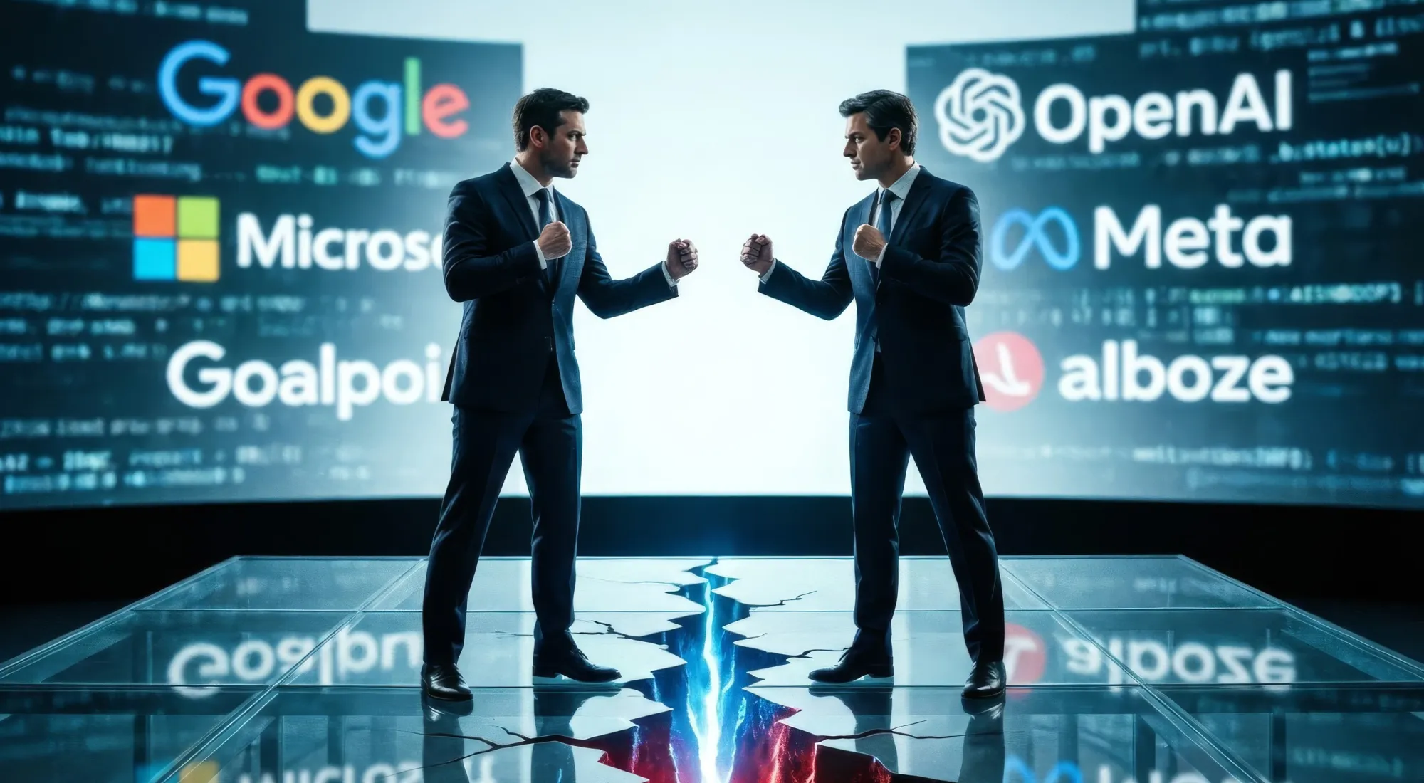 Zwei Männer stehen sich gegenüber stellvertretend für Wettbewerb