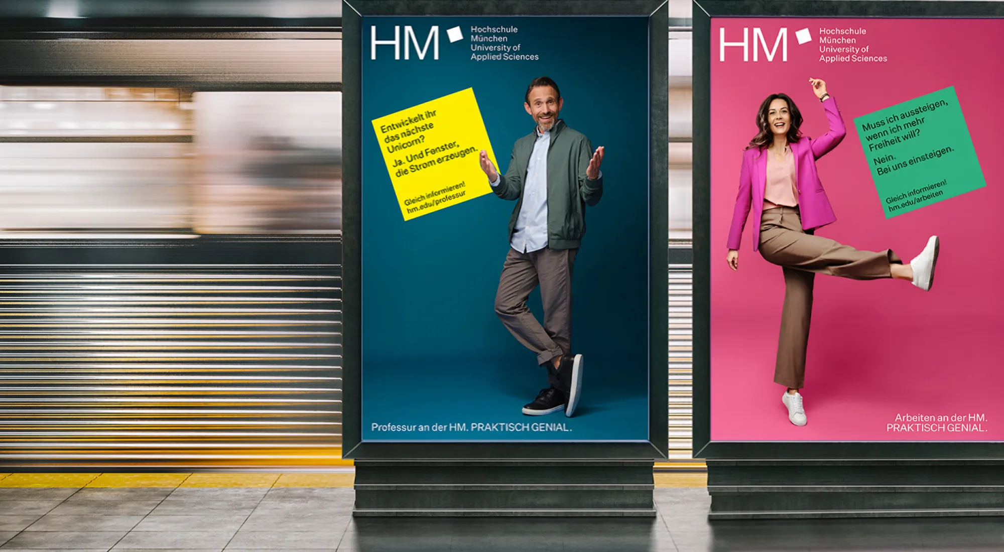 Zwei Beispiele für Citylights der HM Kampagne