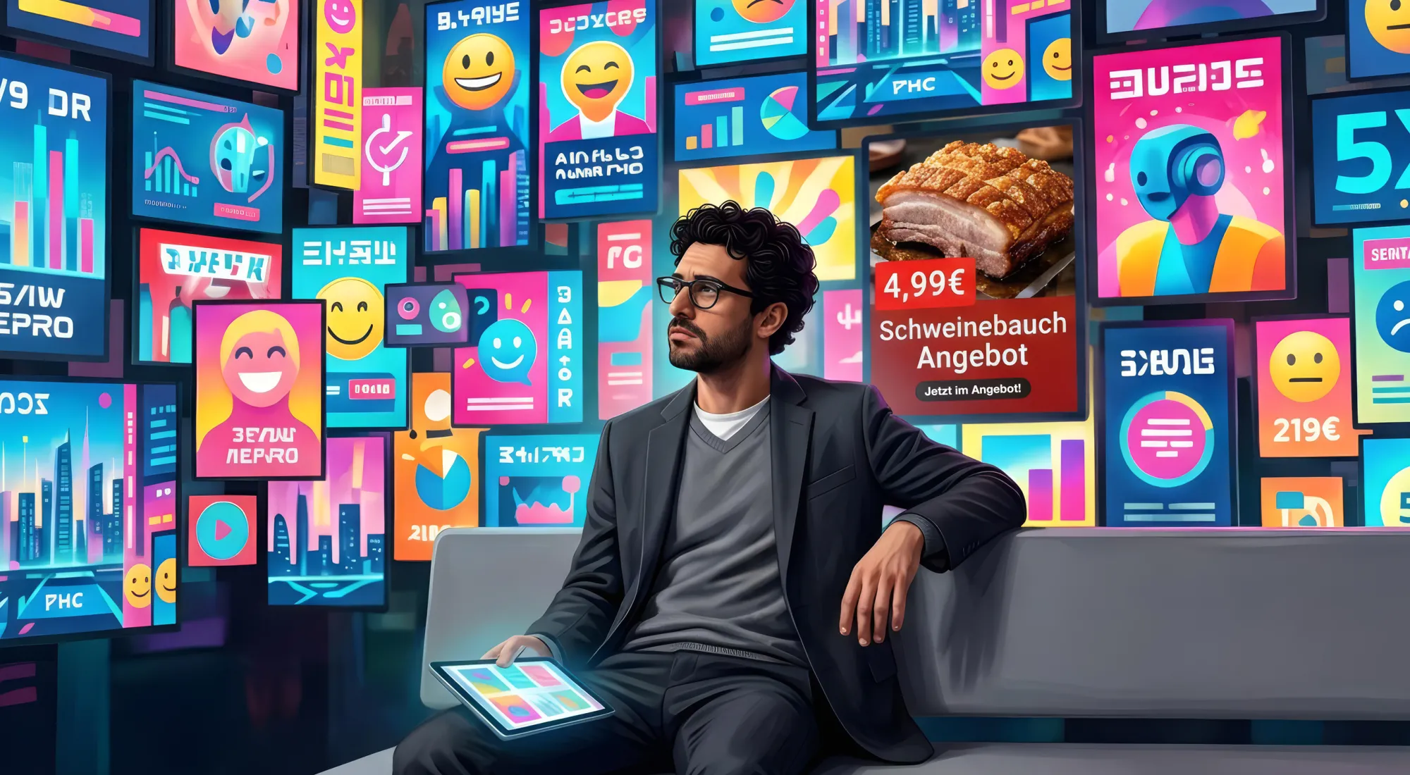 Illustration Anzeigen Mann